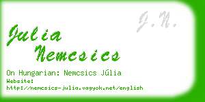 julia nemcsics business card